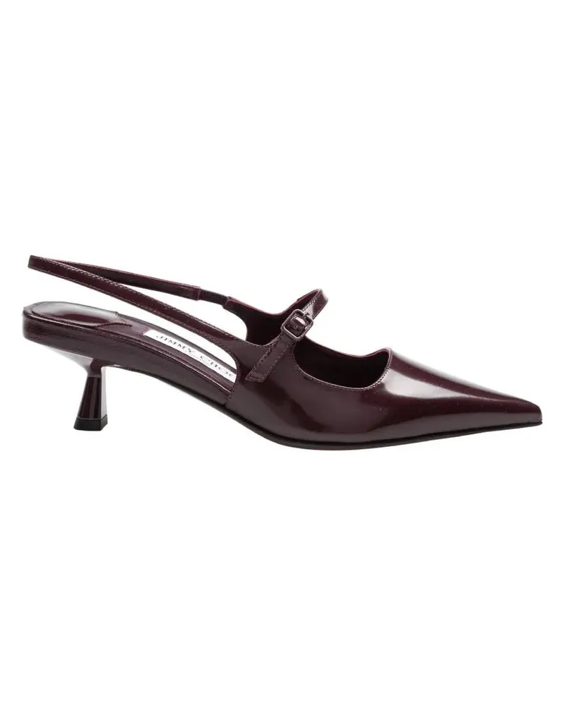 Jimmy Choo Hohe Schuhe Didi 45 Slingback In Brushed Leather rot Rot