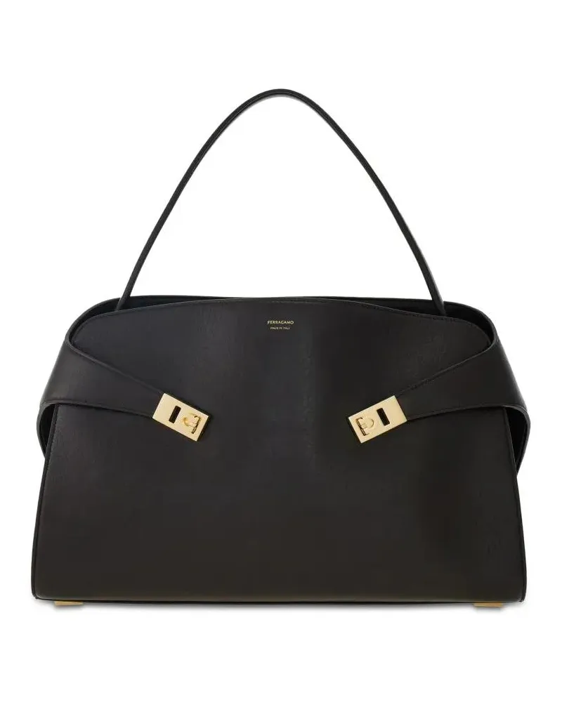 Ferragamo Hobo Bags Neutrals Bag With Siena Fabric Lining schwarz Schwarz