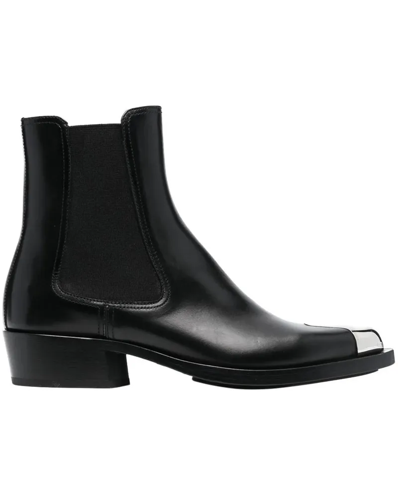 Alexander McQueen Stiefel  Leather Boots schwarz Schwarz