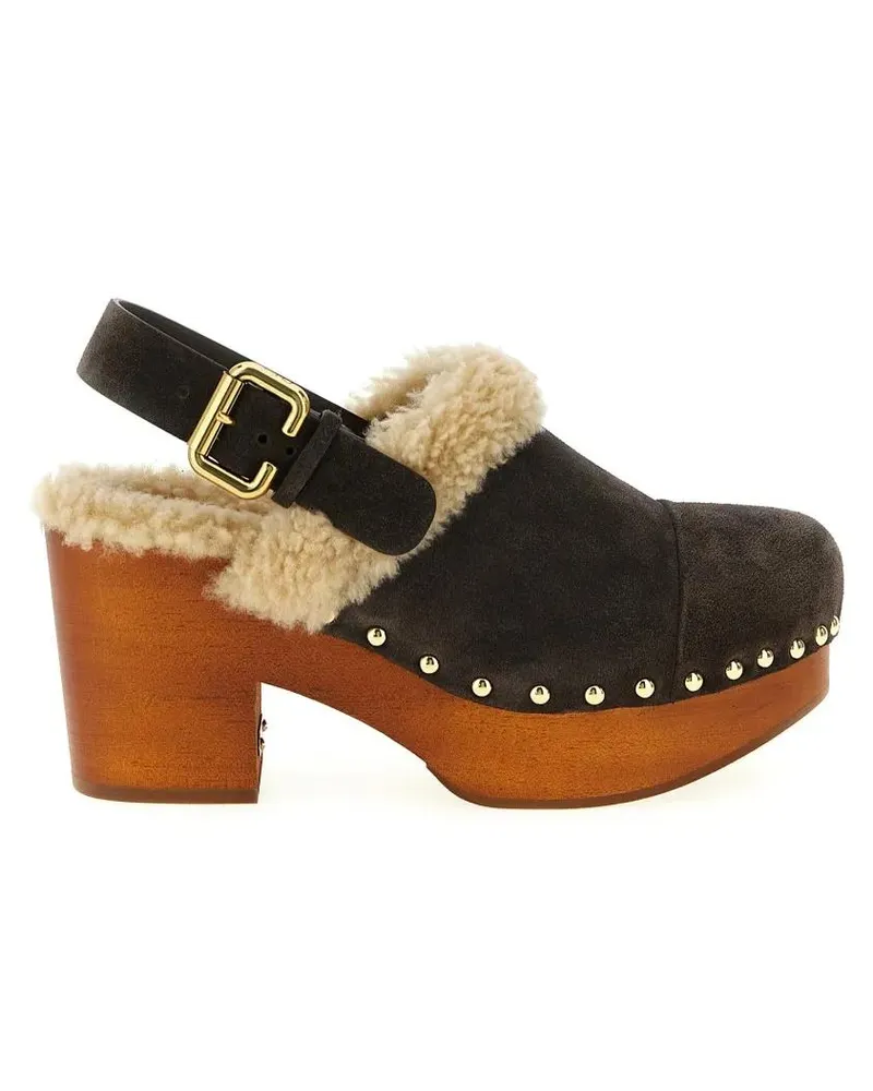 Chloé Sandalen 'Jeannette' Clogs schwarz Schwarz