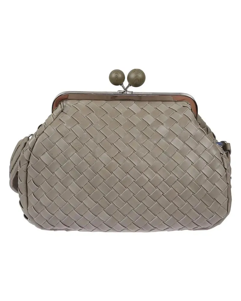 Max Mara Clutches Woven Wool Clutch With Detachable Chain Strap grün Grün
