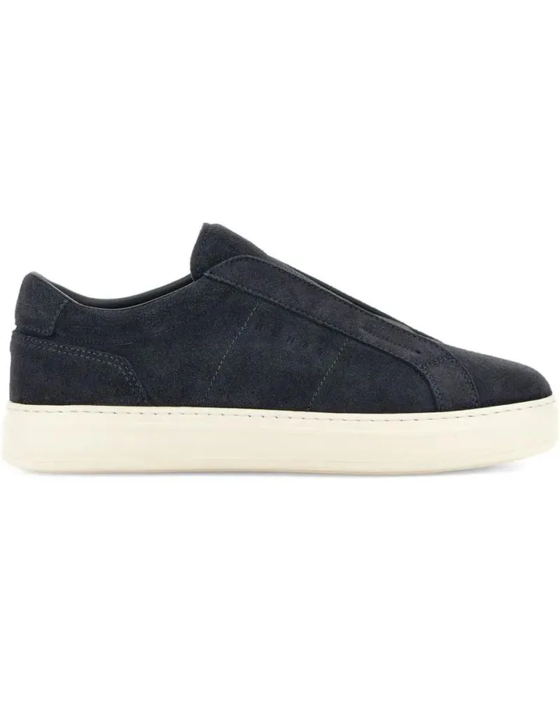 Hogan Loafer Black Suede Slip-On Shoes With Contrasting Sole schwarz Schwarz