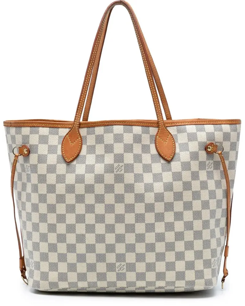 Louis Vuitton Shopper Damier Azur Neverfull MM weiß Weiß