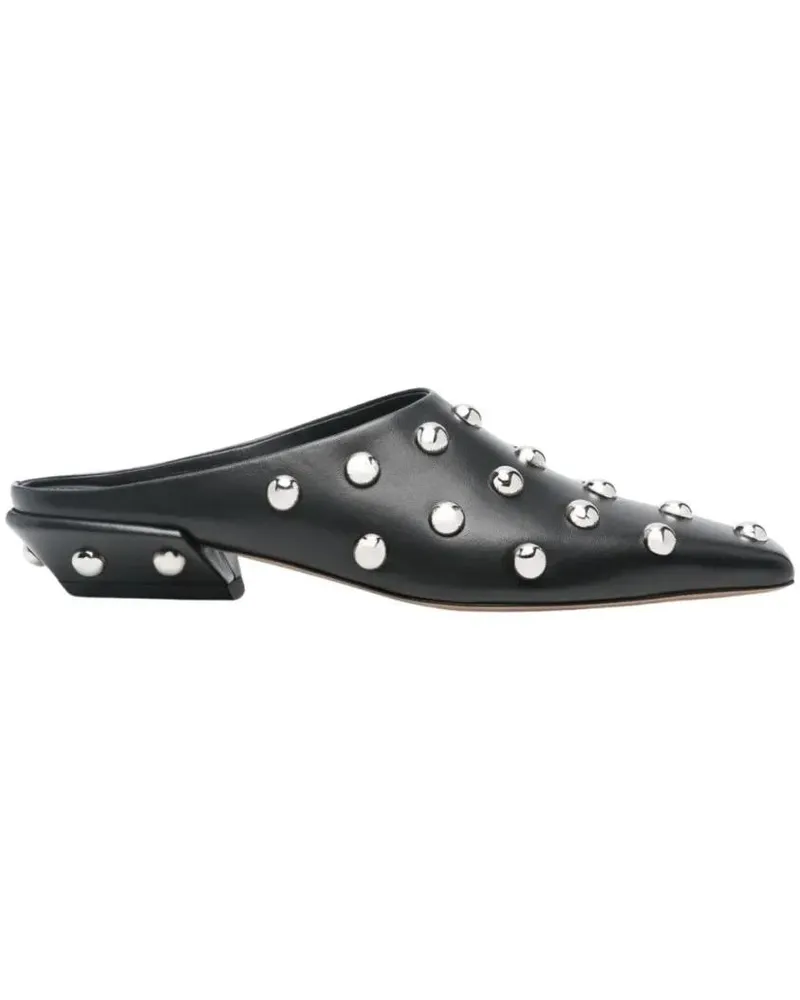 Paris Texas Slipper & Pantoletten Pointed Toe Black Sandals With Metallic Studs schwarz Schwarz