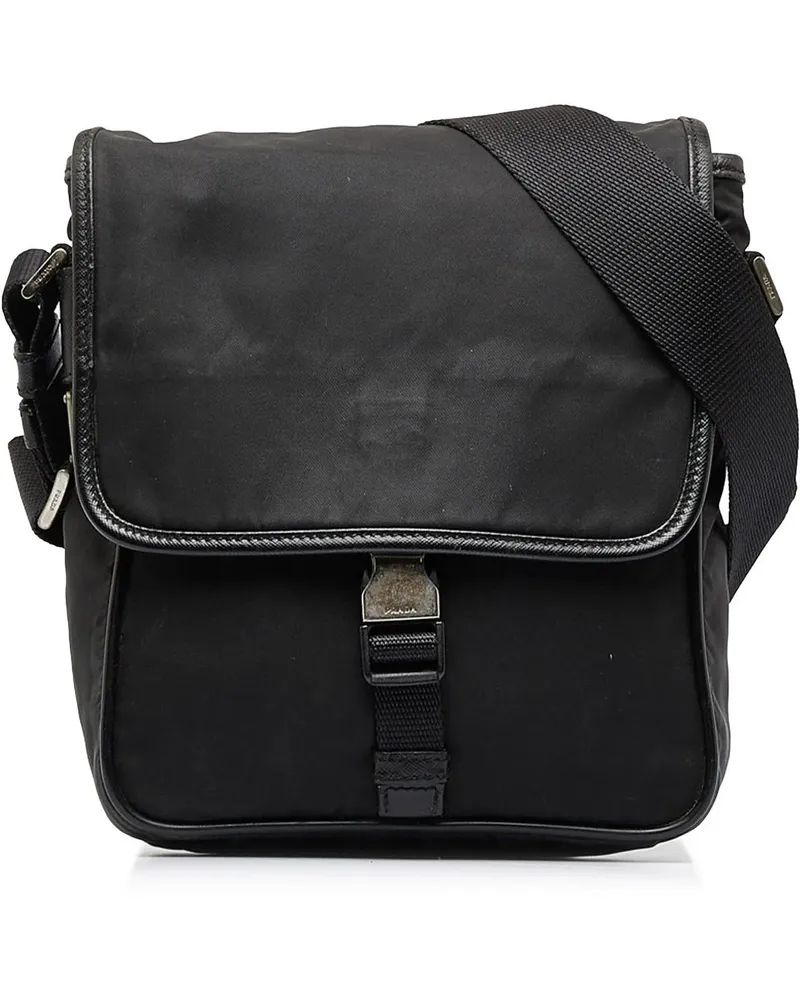 Prada Hobo Bags 2010-present Tessuto Buckle Messenger Bag schwarz Schwarz