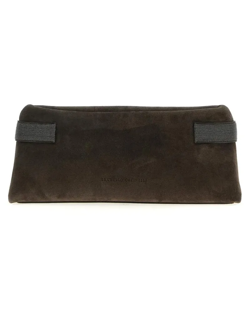 Brunello Cucinelli Clutches 'Essence' Pouch schwarz Schwarz