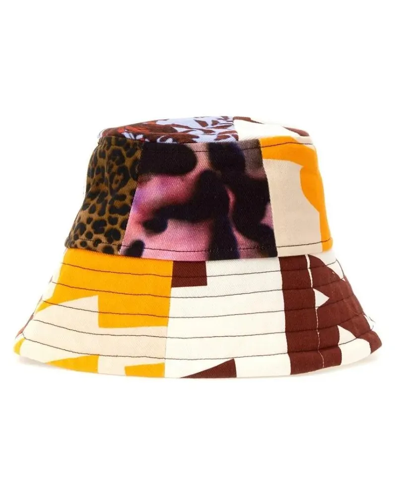 Dries van Noten Caps & Mützen Cotton Bucket Hat With Contrast Stitching Details bunt Bunt