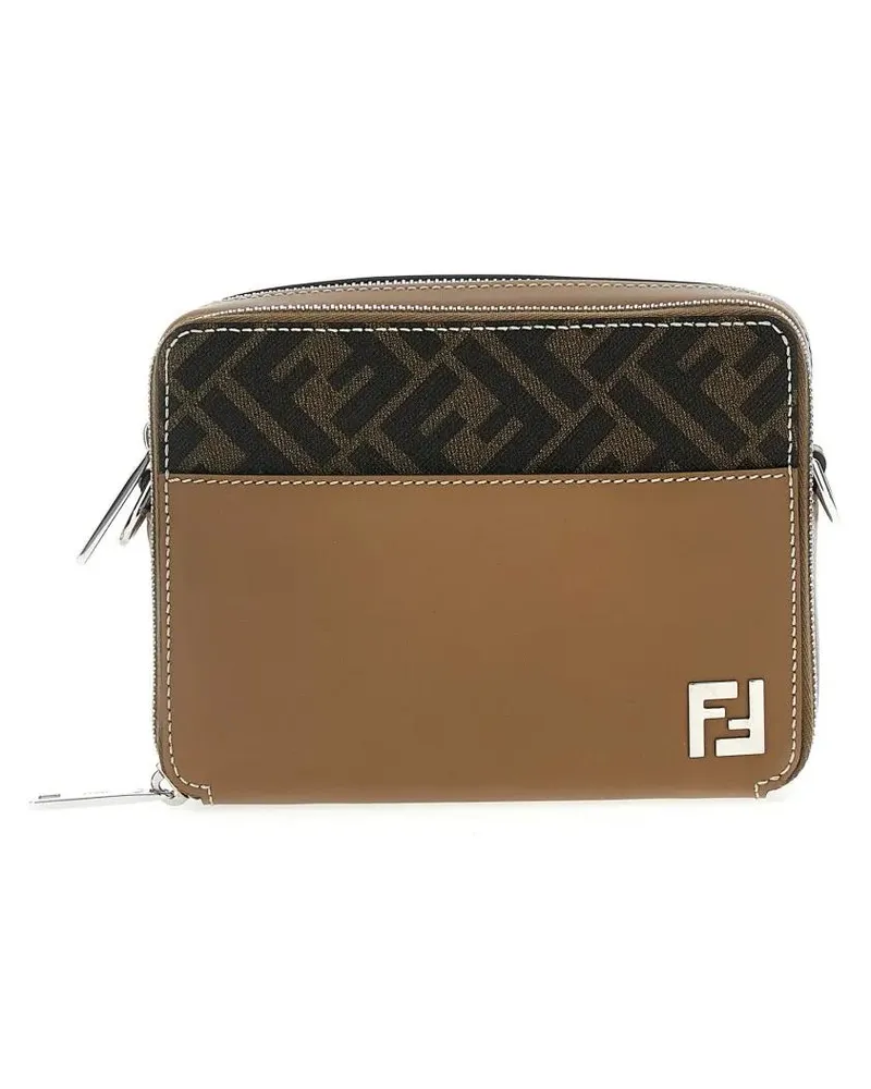 Fendi Hobo Bags 'Camera Case Organizer Squared Ff' Crossbody Bag braun Braun