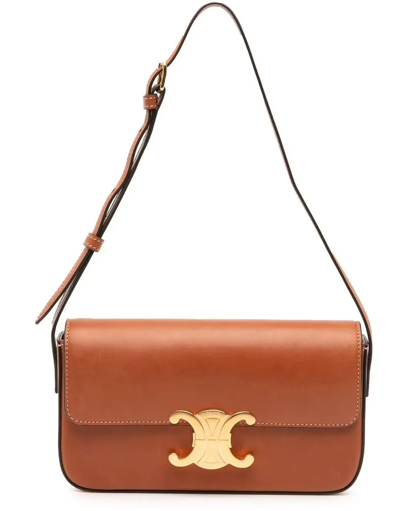 Celine Hobo Bags Shiny Calfskin Claude Shoulder Bag braun Braun