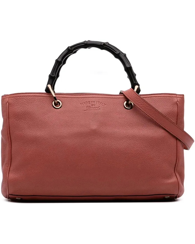 Gucci Hobo Bags Medium Calfskin Bamboo Shopper Satchel rosa Gold