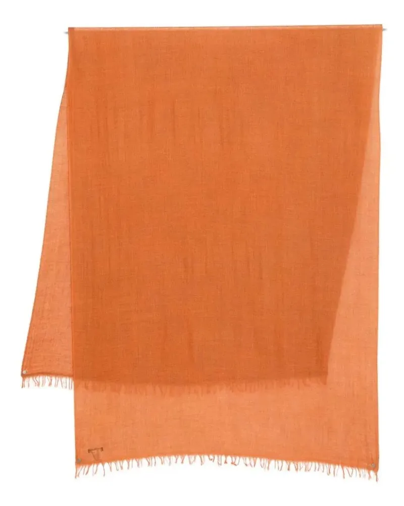 Faliero Sarti Tücher & Schals Finely Woven Cashmere Scarf In Orange orange Orange