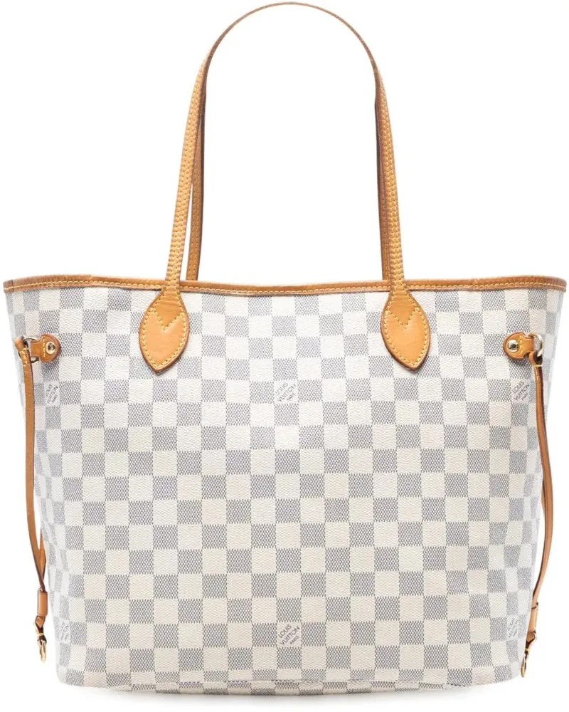 Louis Vuitton Shopper Damier Azur Neverfull MM weiß Weiß