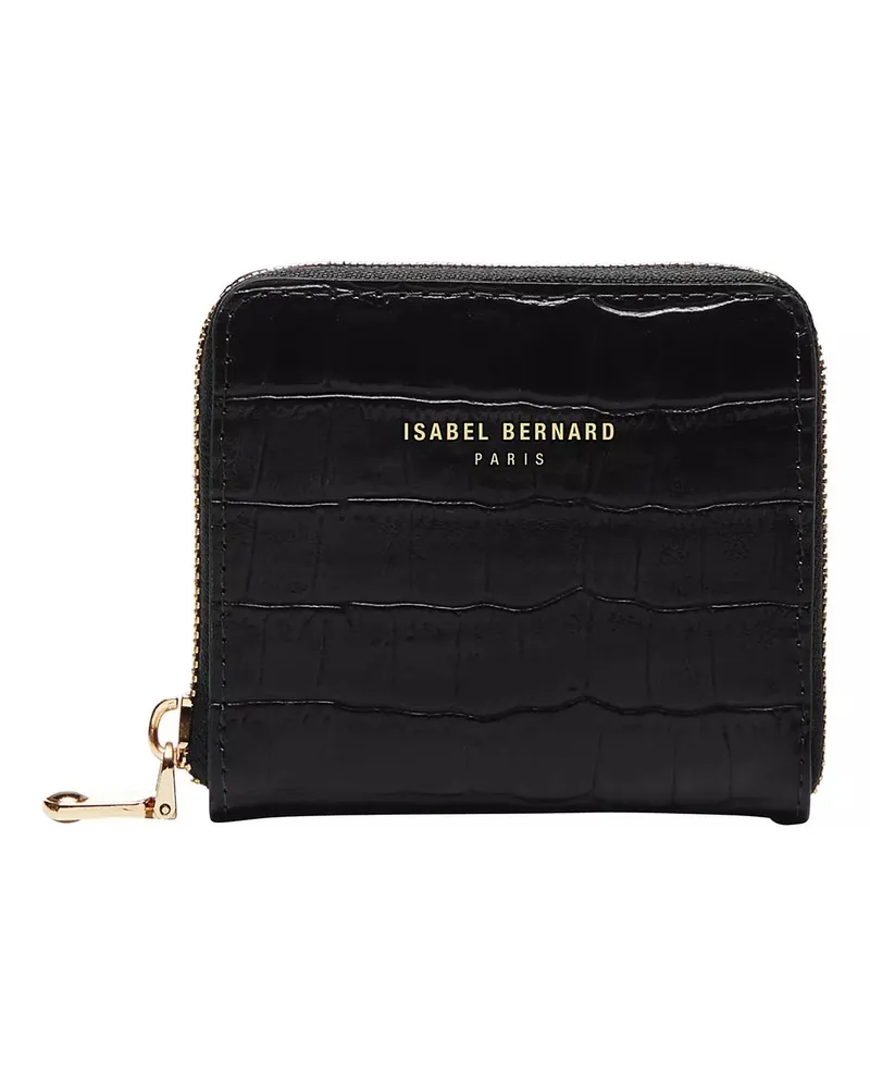 Isabel Bernard Portemonnaie Honoré Jules Croco Black Calfskin Leather Zipper W schwarz Schwarz