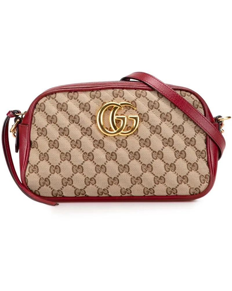 Gucci Hobo Bags Small GG Marmont Matelasse Canvas Crossbody braun Braun