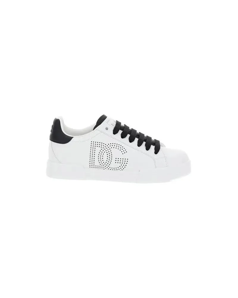Dolce & Gabbana Low-Top Sneaker Dames Portofino Sneaker Wit/Zwart weiß Weiß