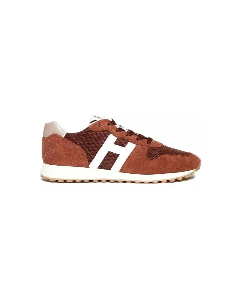 Hogan Low-Top Sneaker H429 Suede And Fabric Brick Sneakers braun Braun