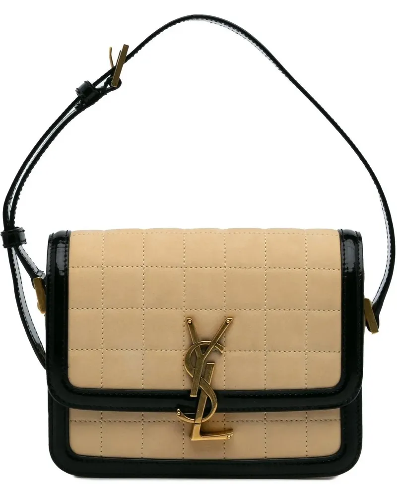 Saint Laurent Hobo Bags 2023 Small Quilted Suede Solferino Satchel In Box braun Braun