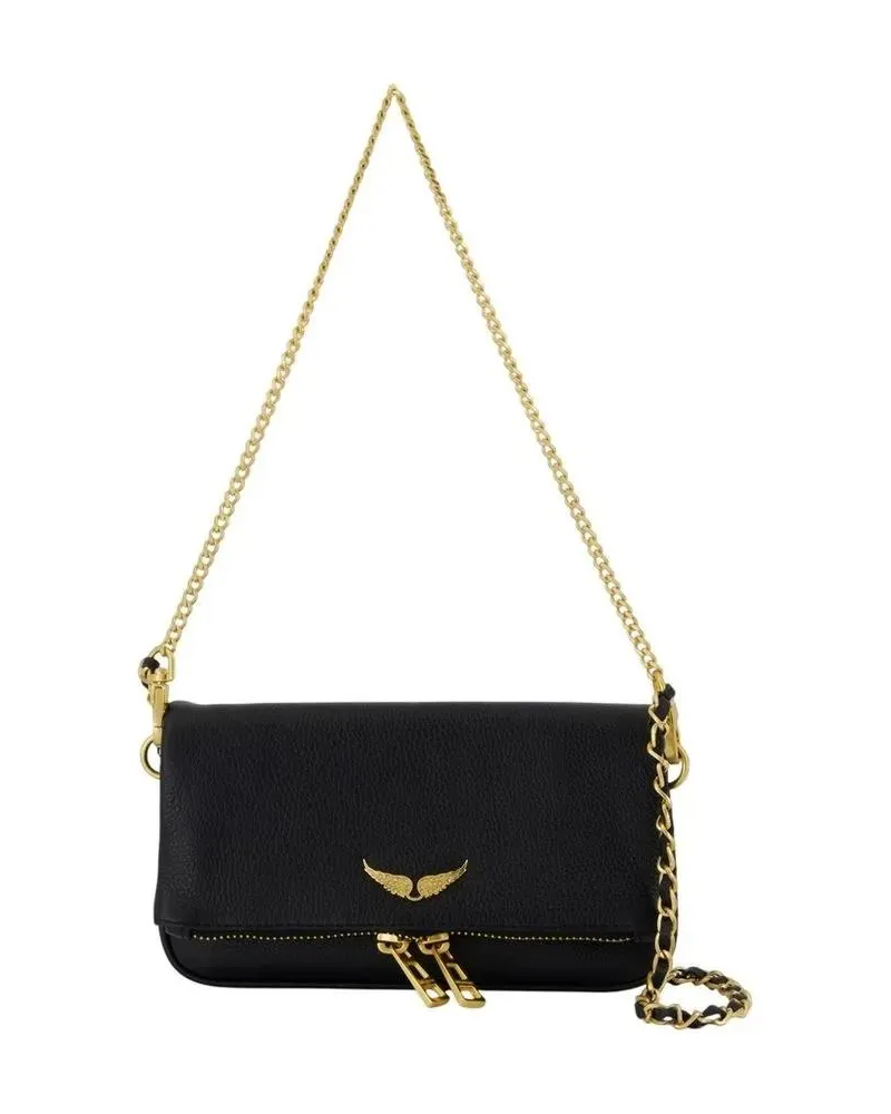 Zadig & Voltaire Hobo Bags Rock Nano Wallet On Chain - Leather - Black schwarz Schwarz