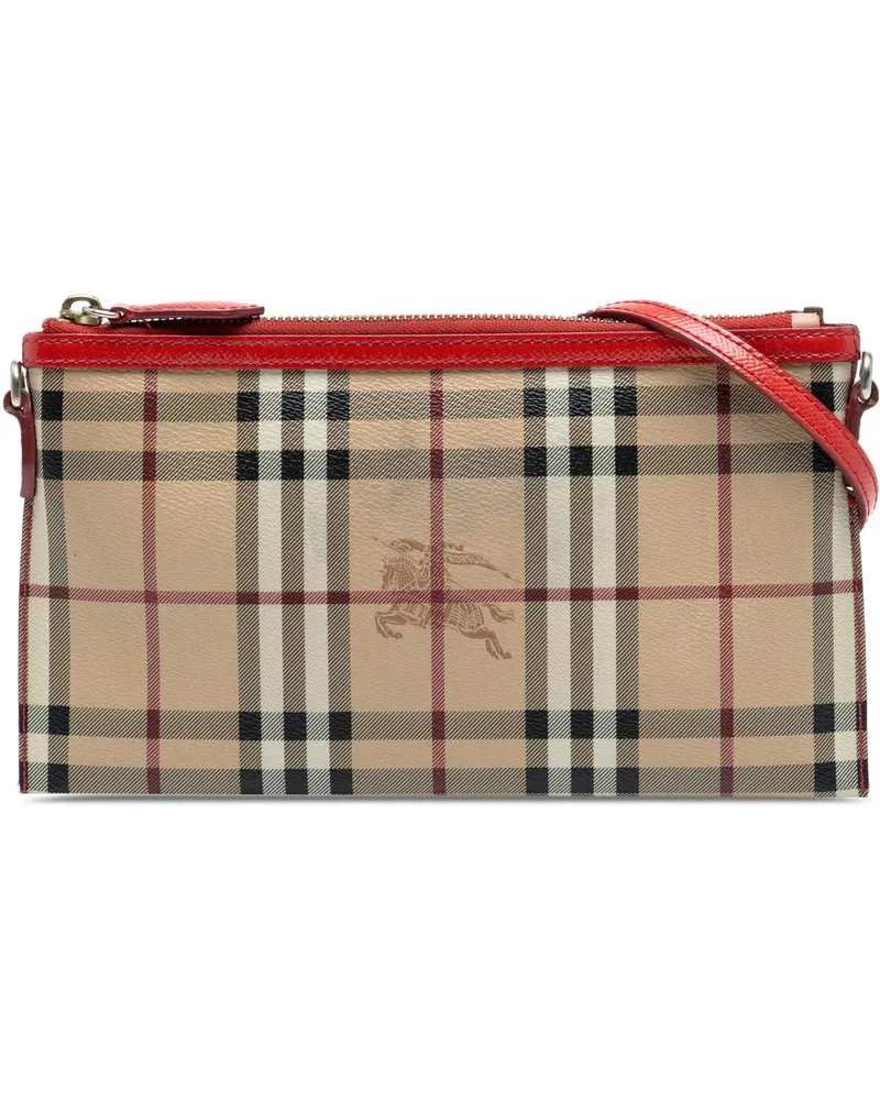 Burberry Hobo Bags Haymarket Check Coated Canvas Peyton Crossbody braun Braun