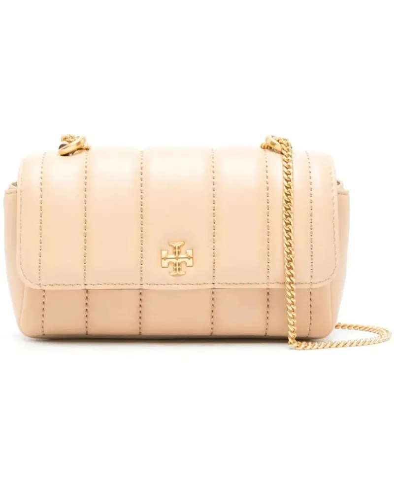 Tory Burch Hobo Bags Kira Mini Flap Quilted Logo Shoulder Bag beige Beige