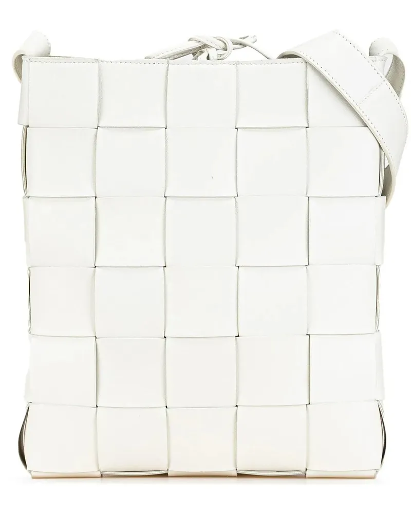 Bottega Veneta Hobo Bags 2012-2024 Nappa Intrecciato Cassette Messenger weiß Weiß
