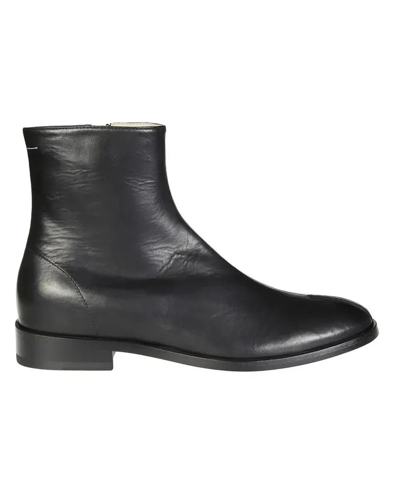 Maison Margiela Stiefel Streamlined Black Leather Ankle Boot schwarz Schwarz