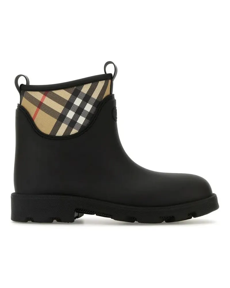 Burberry Stiefel Low Ankle Boots With Checkered Pattern schwarz Schwarz