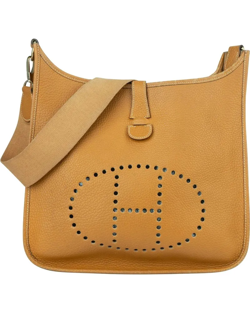 Hermès Crossbody Bags Hermes Camel Ardennes Leather Evelyne GM Crossbody braun Braun