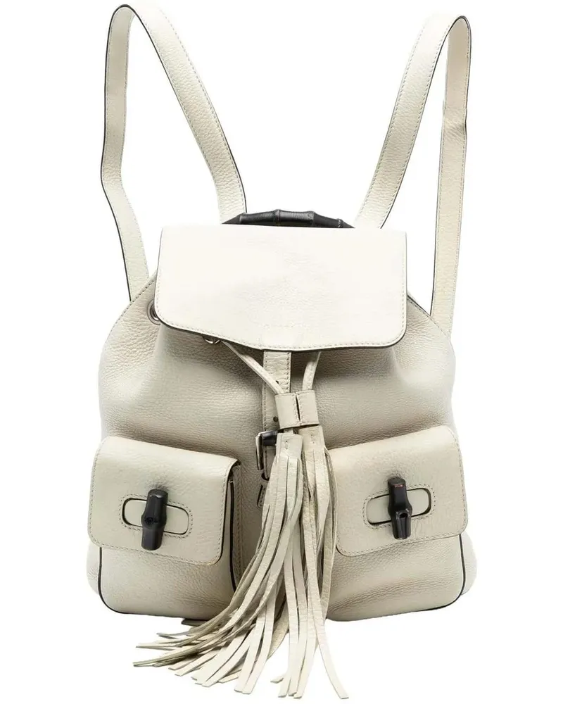 Gucci Rucksäcke Leather Bamboo Tassel Backpack weiß Weiß