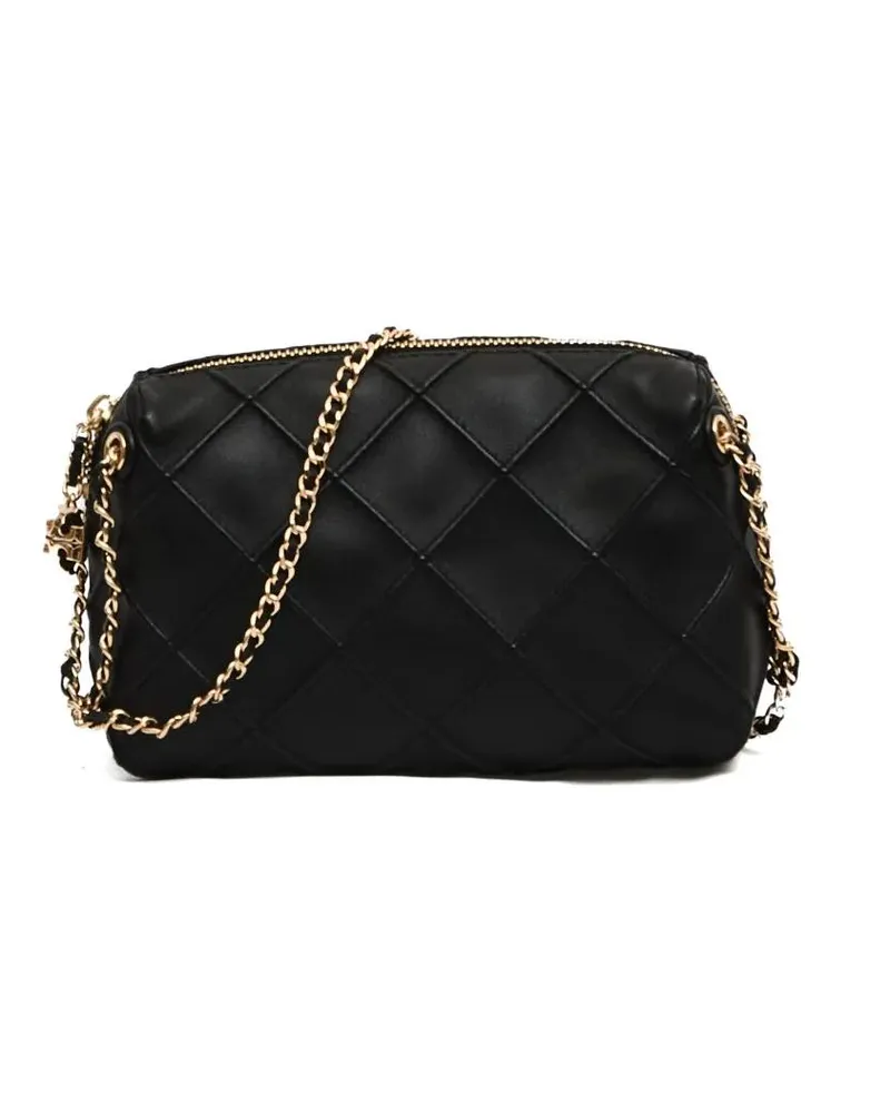 Tory Burch Hobo Bags Sleek Quilted Leather Camera Bag schwarz Schwarz