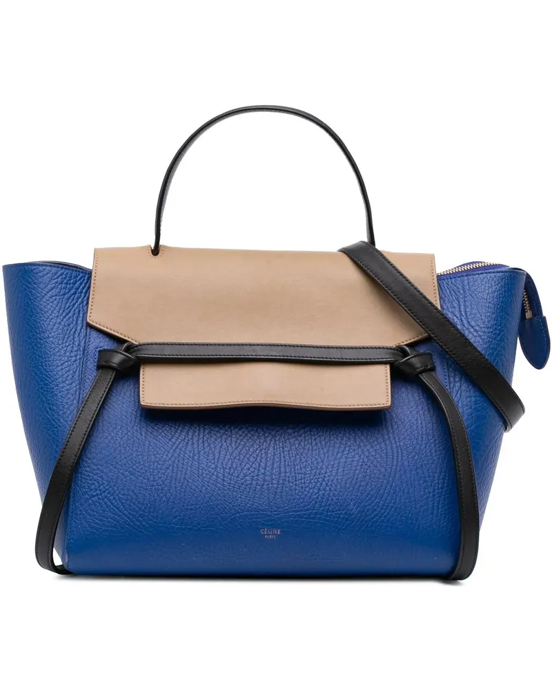 Celine Hobo Bags Mini Tricolor Grained Calfskin Belt Bag blau Blau