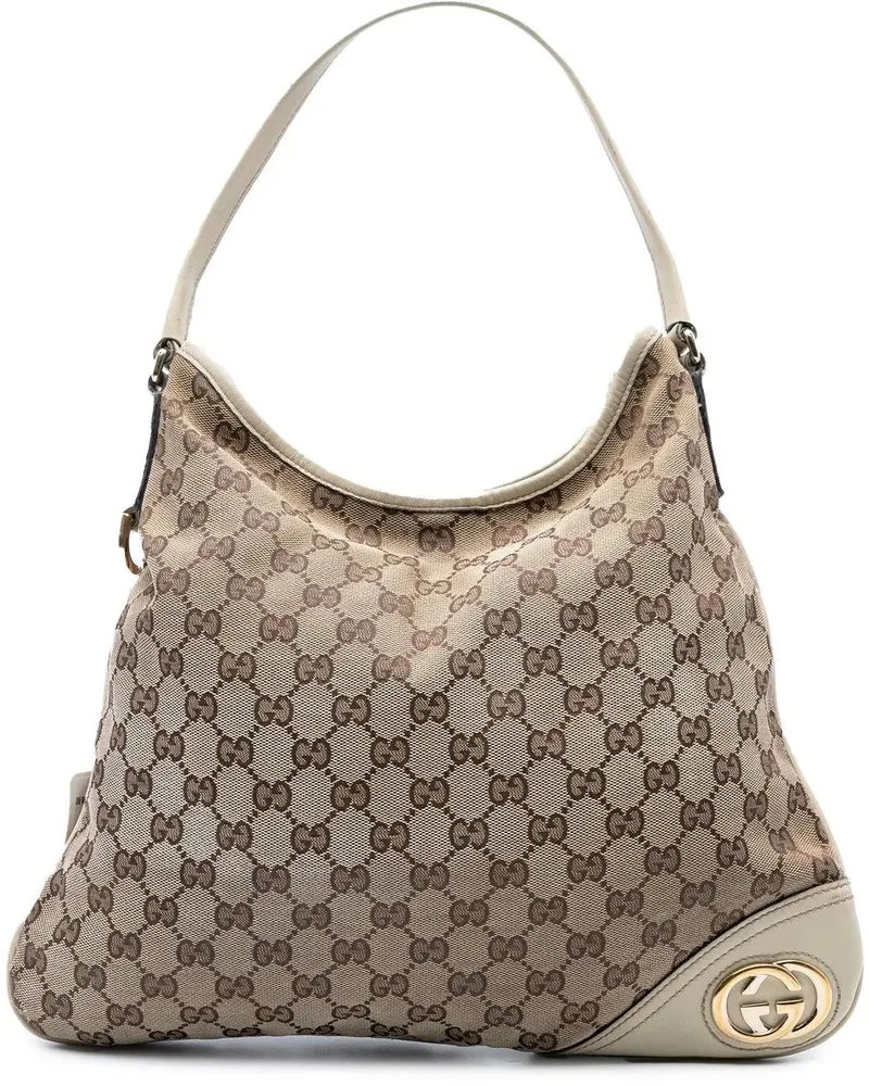 Gucci Hobo Bags GG Canvas New Britt Hobo braun Braun