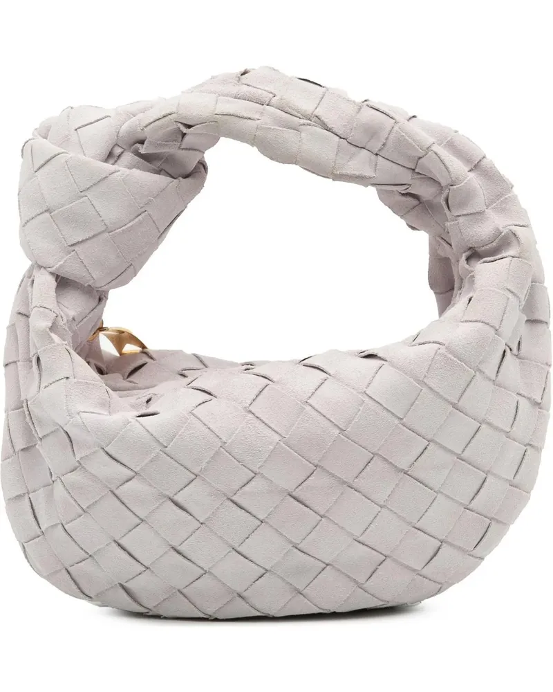 Bottega Veneta Hobo Bags Mini Suede Intrecciato Jodie weiß Weiß