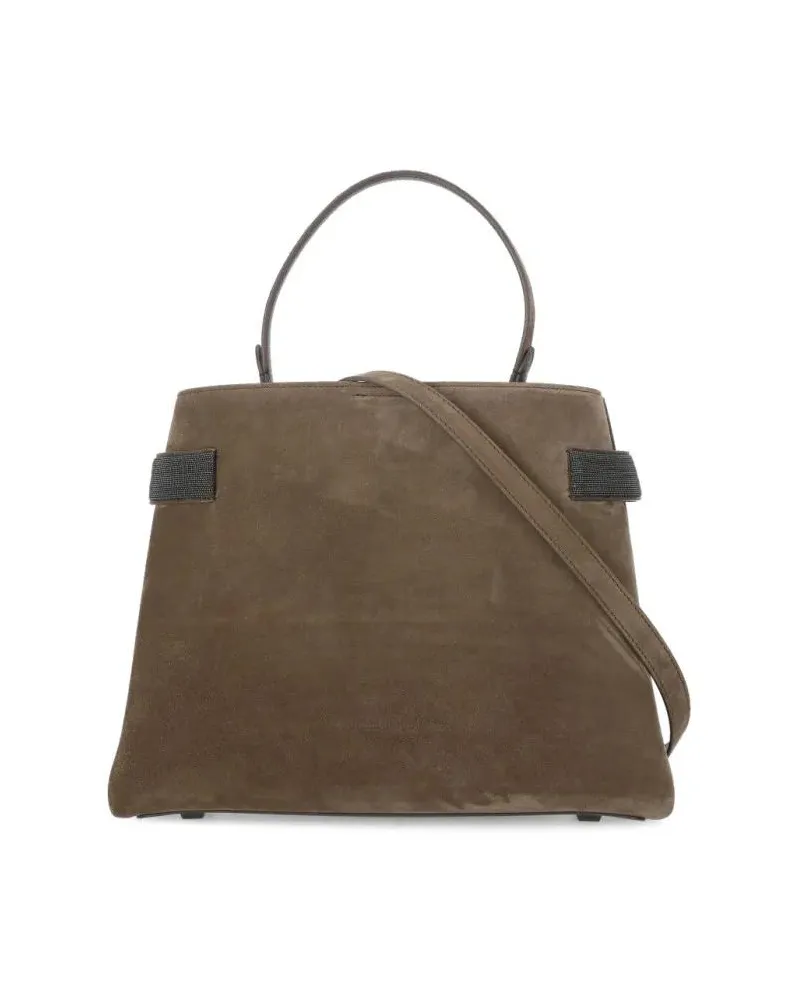 Brunello Cucinelli Shopper Precious Bands Shoulder Bag Braun