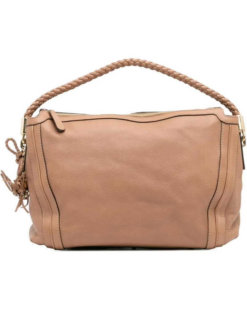 Gucci Hobo Bags Medium Pebbled Calfskin Bella Shoulder Bag braun Braun