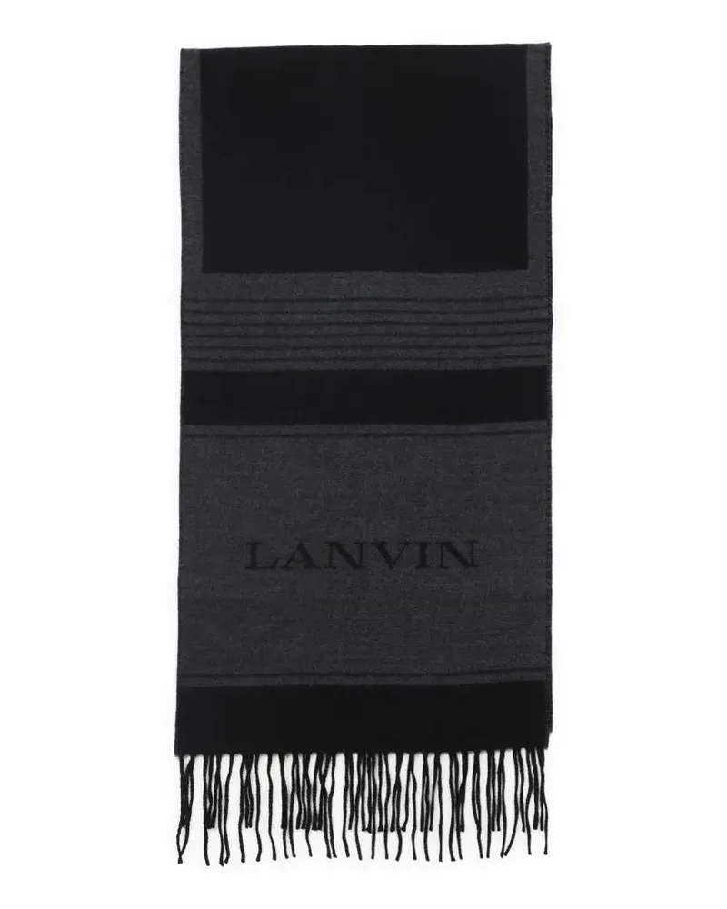 Lanvin Tücher & Schals Textured Black Virgin Wool Scarf schwarz Schwarz