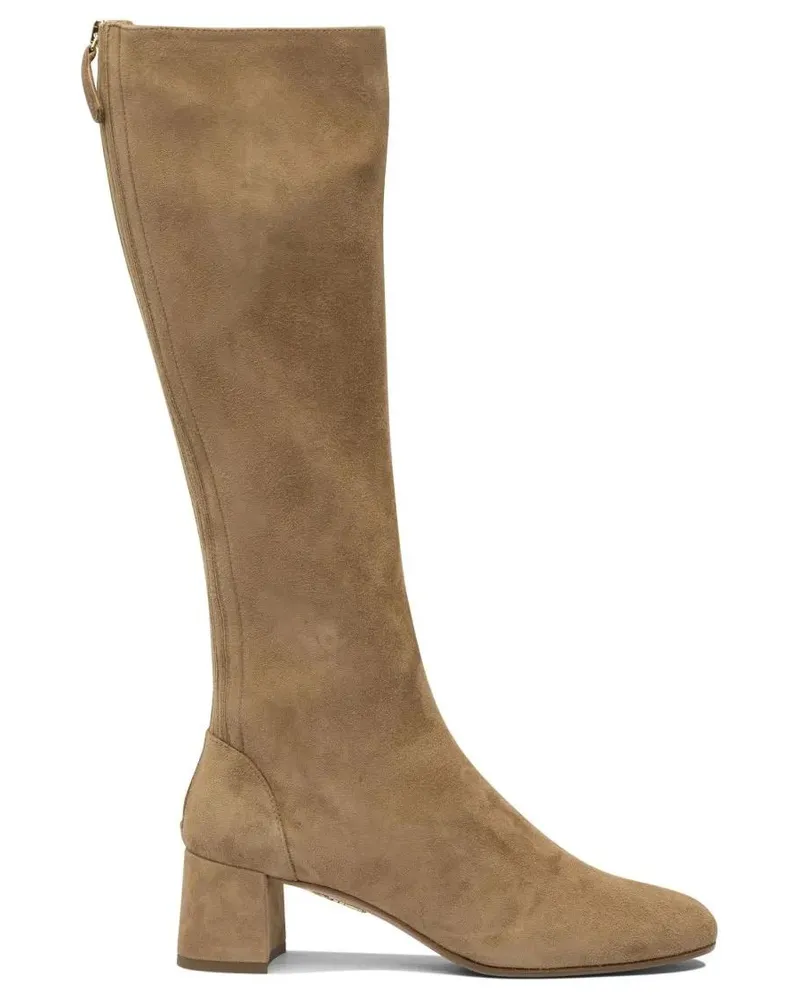 Aquazzura Stiefel Brown Kid Suede Ankle Boots braun Braun