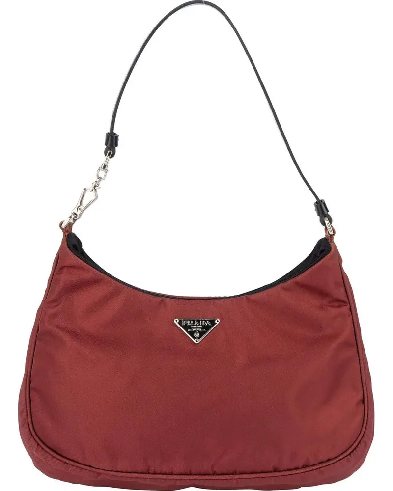 Prada Crossbody Bags  Red Nylon Triangle Cleo Shoulder Bag rot Rot