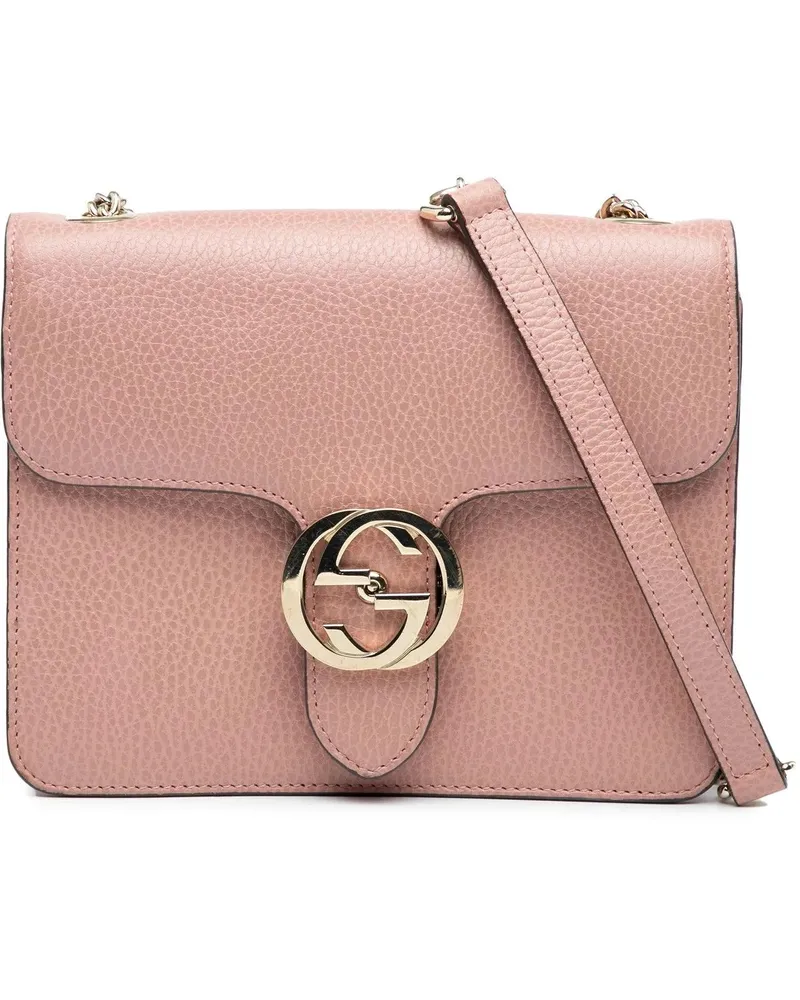 Gucci Hobo Bags Small Dollar Calfskin Interlocking G Crossbody rosa Gold