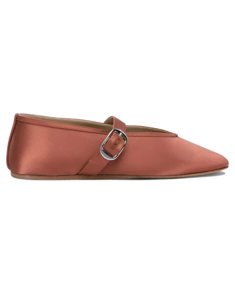 Le Monde Béryl Silk And Leather Ballerinas braun Braun