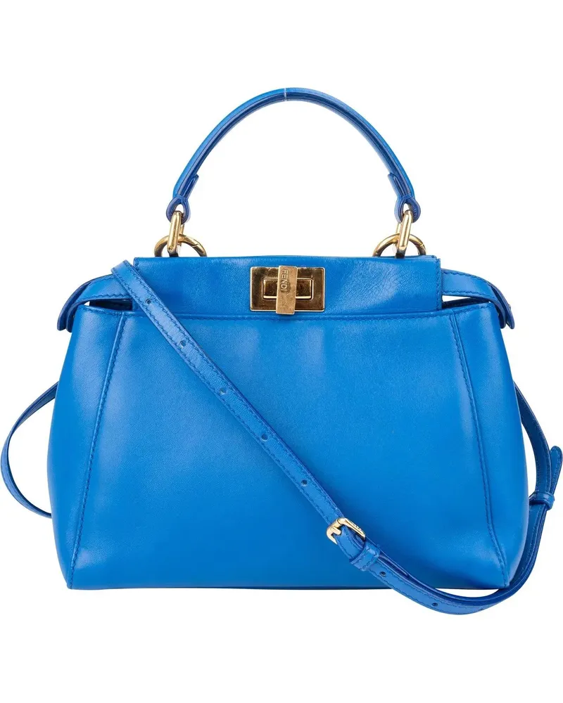 Fendi Crossbody Bags  Blue Leather Peekaboo Handbag blau Blau