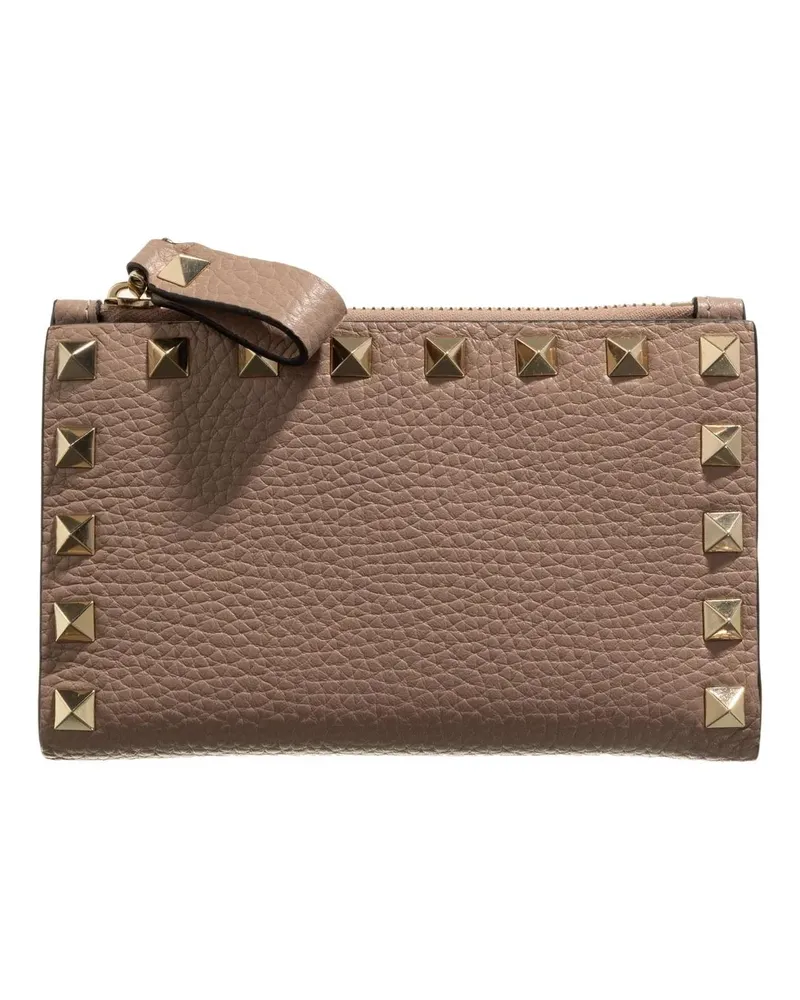 Valentino Garavani Portemonnaie Card Case Rockstud rosa Gold