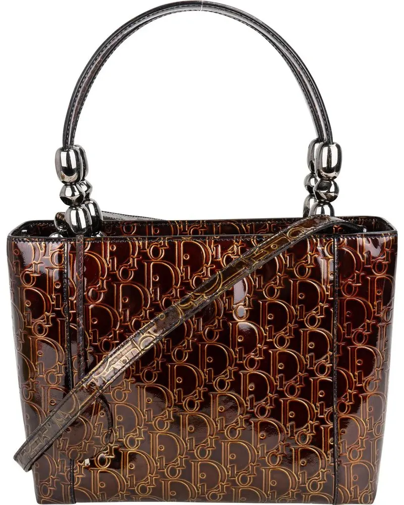 Dior Crossbody Bags  Patent Leather Oblique Monogram Mar braun Braun