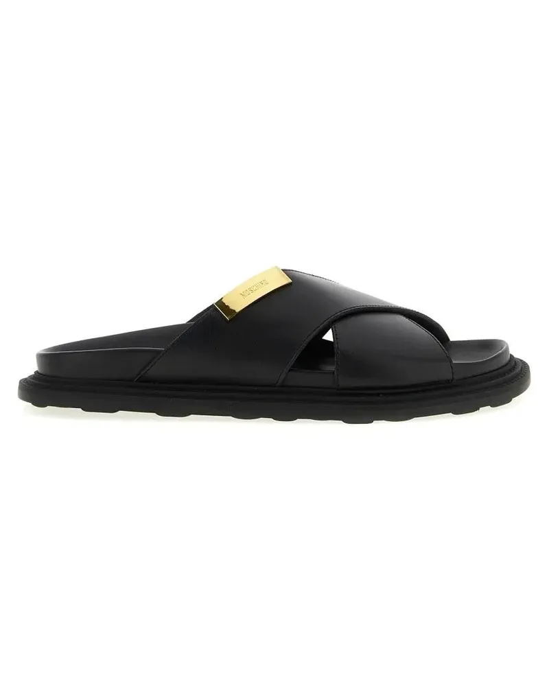 Moschino Loafer Leather Sandals schwarz Schwarz