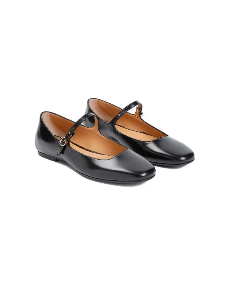 TOD'S Calf Leather Ballerinas schwarz Schwarz