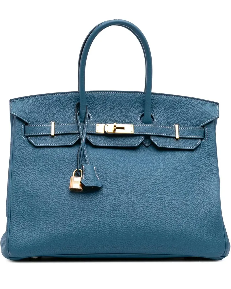 Hermès Crossbody Bags Togo Birkin Retourne 35 blau Blau