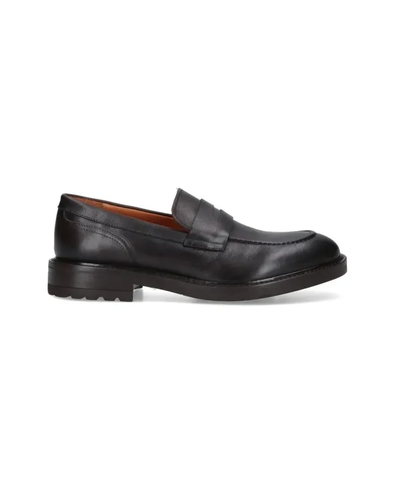 Alexander Hotto Loafer Smooth Leather Penny Loafers With Stitched Apron F schwarz Schwarz
