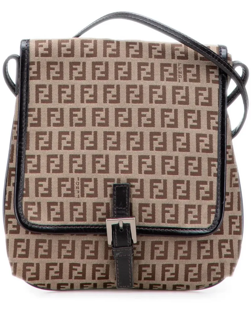 Fendi Hobo Bags Zucchino Canvas Crossbody braun Braun