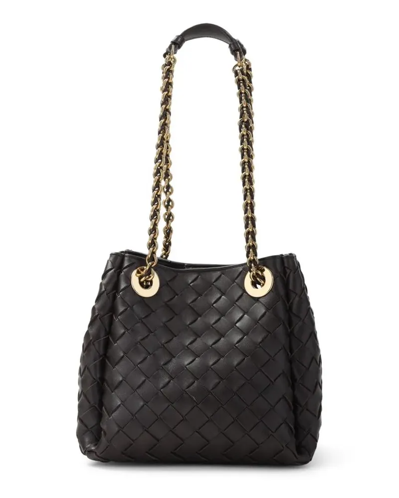 Bottega Veneta Hobo Bags Woven Leather Shoulder Bag With Chain Straps And S schwarz Schwarz