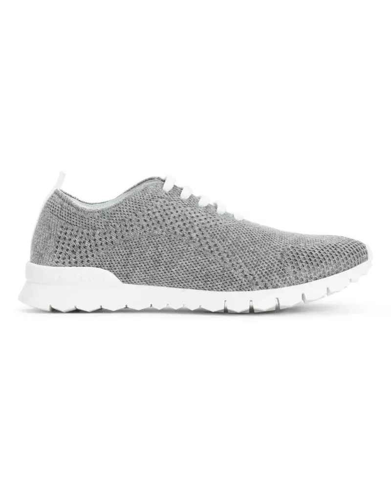 Kiton Low-Top Sneaker Cashmere Knit Sneakers With Design grau Grau